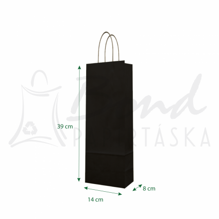 14x39x8 cm fekete sodrottfles paprtska